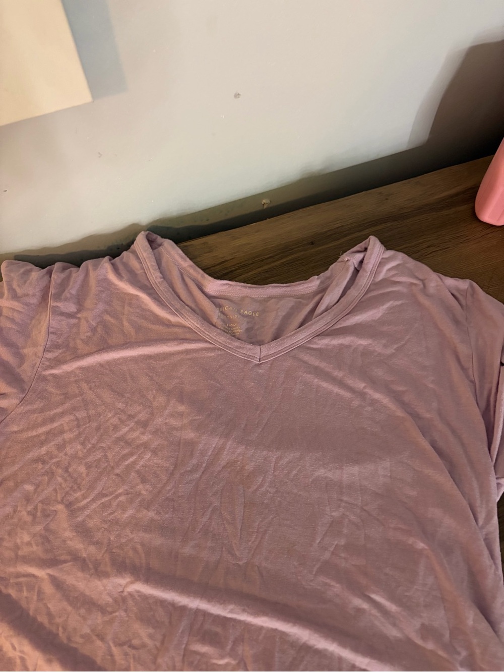 American Eagle Outfitters Lavender V-Neck Tee